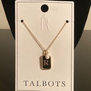 Talbots “R” Gold Initial Pendant Necklace